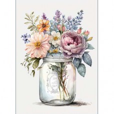 FLORAL BEAUTIES GREETING CARD Jar Bouquet 3